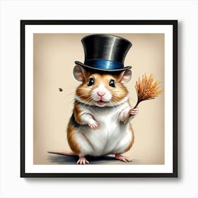 Hamster In Top Hat 6 Art Print