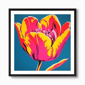 Tulip 1 Pop Art Illustration Square Poster