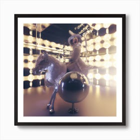 AI Digital Art |Club Reni - Woman On Metallic Horse| Wilfredo x DALL-E Art Print