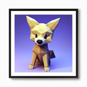 Origami Fox Low Poly Creatures Art Print