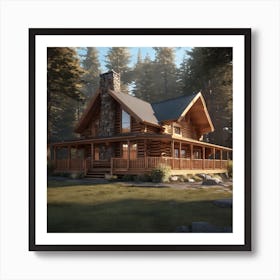 Log Cabin In The Woods Poster