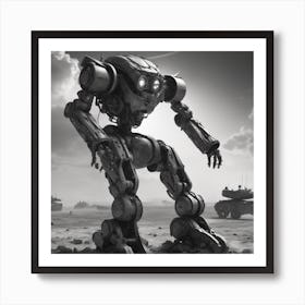 Robot In The Desert 3 Art Print