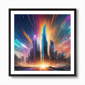 Futuristic City 87 Art Print