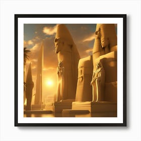 Egyptian Temples 1 Art Print