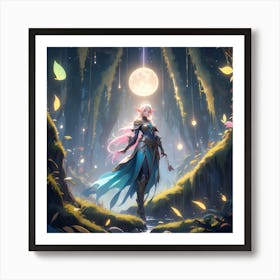 Elf In The Forest Art Print