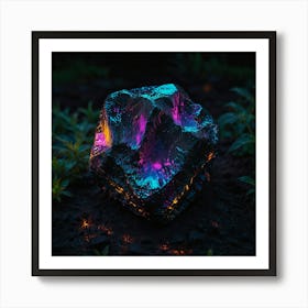 Glow In The Dark Crystal Art Print