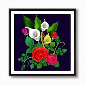 Flowers Charter Flowery Bouquet Art Print