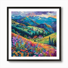 Meadow At Sunset Art Print