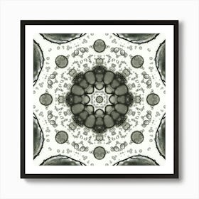 Watercolor Abstraction Gray Flower Art Print