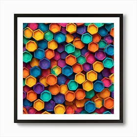 Colorful Hexagons Background 2 Art Print