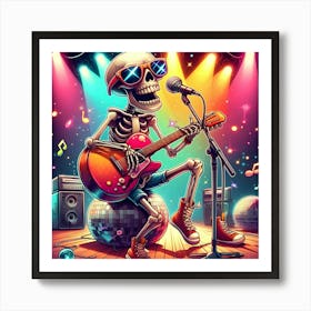 Skeleton Playing Guitar 6 Art Print