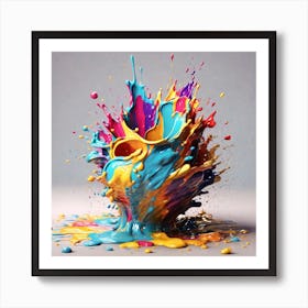 Leonardo Diffusion Xl Colorful Paint Splash Glitter Higo Lindo 1 Art Print