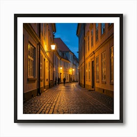 Lithuania At Night Photo Art Print