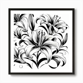 Lily flowers 3 Art Print