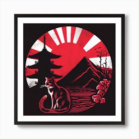 Cat In Japan Art Print