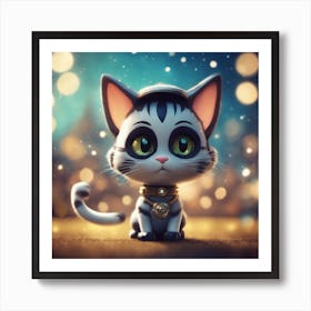 Emo glam kitty Art Print