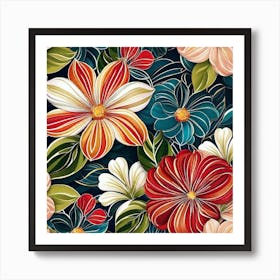 Floral Wallpaper 13 Art Print