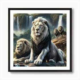 Lions In The Jungle Art Print