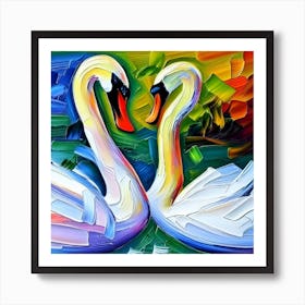 Love Swans Art Print