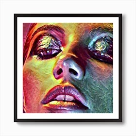 Close up Female Face Art Print