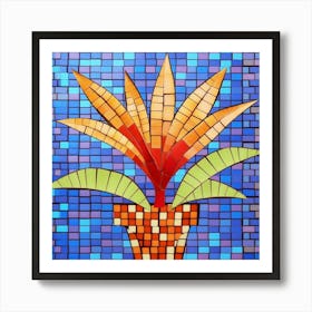 Mosaic Plant In A Pot Art Print