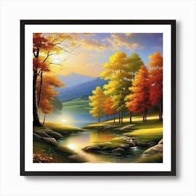 Autumn Landscape Painting 7 Art Print