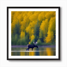 Moose In Autumn Art Print