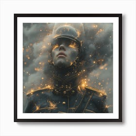 Soldier In Flames Art Print