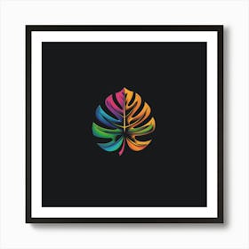 Rainbow Leaf Logo 2 Art Print