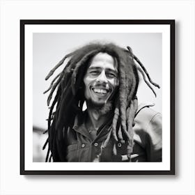 Black And White Photograph Of Bob Marley 2 Art Print