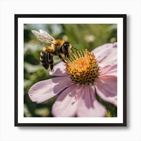 Bee On A Flower 5 Art Print