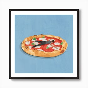 Pizza Baby Square Art Print