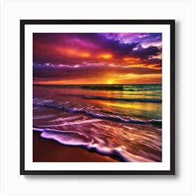 Beautiful Sunset On The Beach Art Print