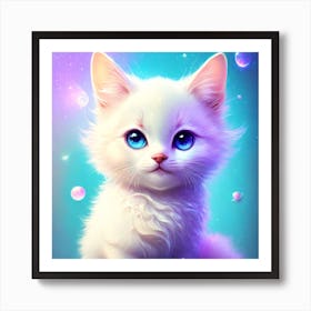 Cute Kitten With Blue Eyes Art Print