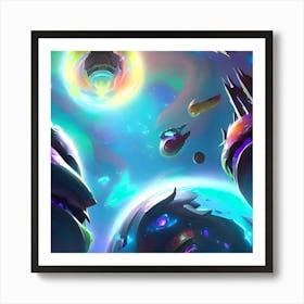 Spaceships And Planets Art Print