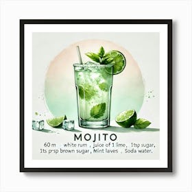 Mojito Cocktail Affiche