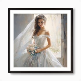 Bride In A Wedding Dress 1 Art Print