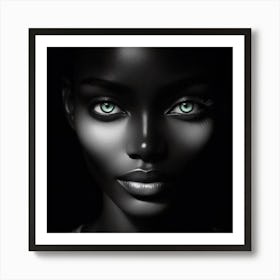 Black Woman With Green Eyes 2 Art Print