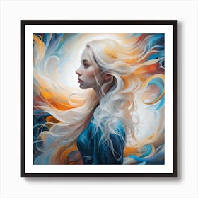 Girl With White Hair 1 Art Print