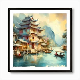 Chinese Village 5 Art Print