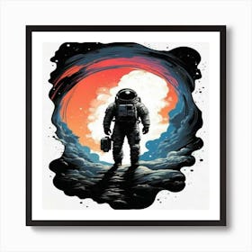 Astronaut In Space Art Print