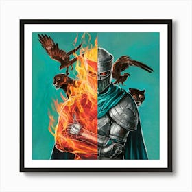 Knight Of Fire Art Print