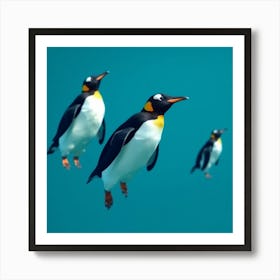 Penguins In Flight Art Print