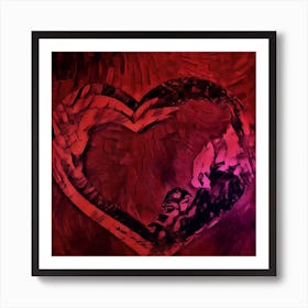 Red Heart Of Love Art Print