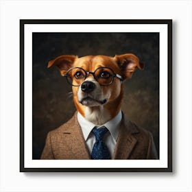 Dog In A Suit Art Print