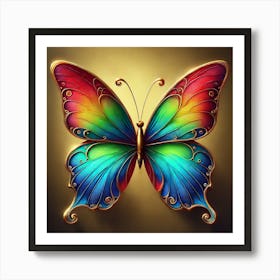 Rainbow Butterfly Art Print