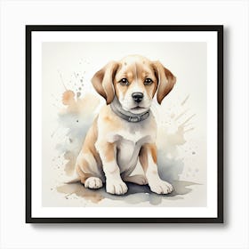 Default Create A Simple Watercolor Of A Cute Dog Using Neutral 2 (1) Art Print