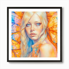 Girl With Wings Art Print