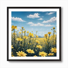 Field Of Yellow Flowers 30 Art Print