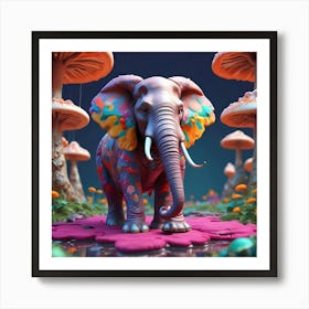 Elephant In The Forest Art Print